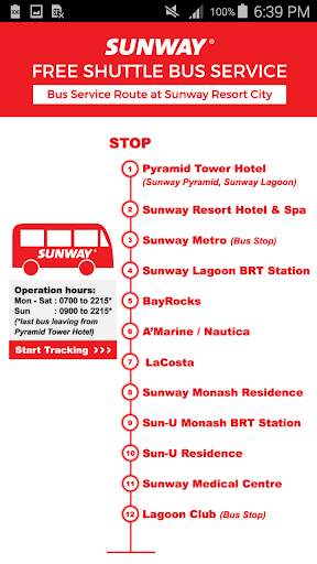 Sunway Shuttle Bus Tracker screenshot 2