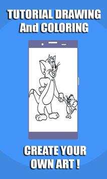 TutorialDrawing: Tom Jerry Free Drawing & Coloring screenshot 2