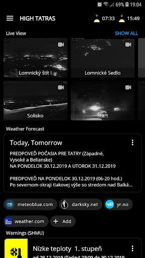 Idem Hore - Počasie a podmienky na horách screenshot 2
