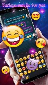 Neon Keyboard Theme with Emoji 2 تصوير الشاشة