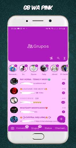 GB WA Theme Pink Aero App 2023 screenshot 3