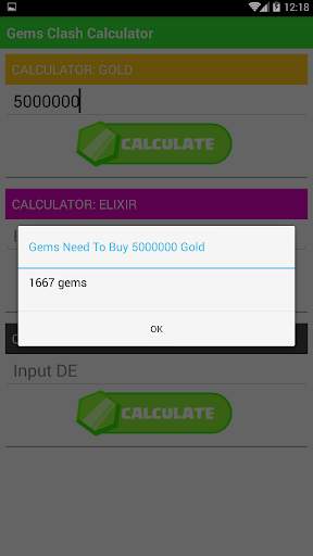 Gems Clash Calculator screenshot 2