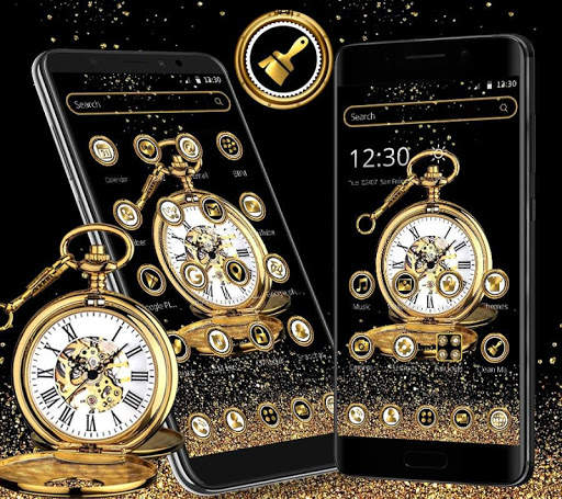 Golden Clock Launcher Theme⏰ screenshot 4