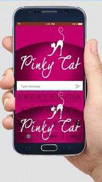 Lovely Pink Cat Keyboard Themes screenshot 1