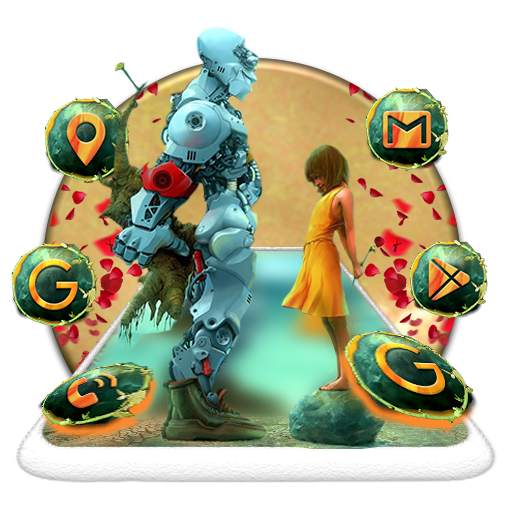 Girl Robot Lover Launcher Theme 1.0.1