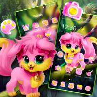 Lovely Cute Pink Cat Forest Theme