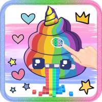 how to Coloring 3D unicorn by numbers pixel art logo