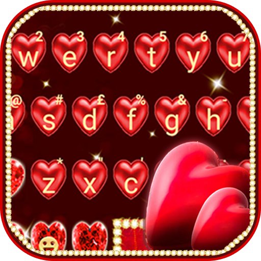ikon Tema Keyboard Red Love Heart