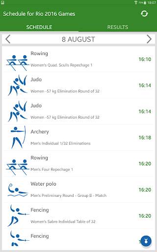 Schedule for Rio 2016 Games screenshot 10