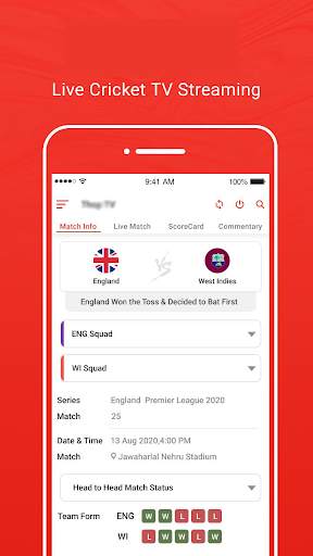 Live Cricket TV - Live Cricket Score screenshot 3