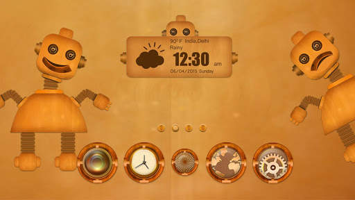 Wood Robot Mega Launcher Theme screenshot 3