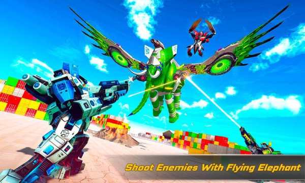 Flying Elephant Robot Car Game - Car Robot War screenshot 1