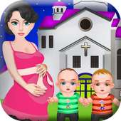 Birth twins girls games logo