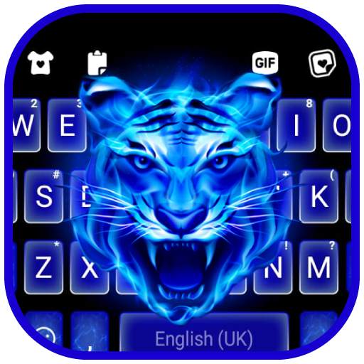 Fire Blue Tiger कीबोर्ड पृष्ठभूमि 1.0