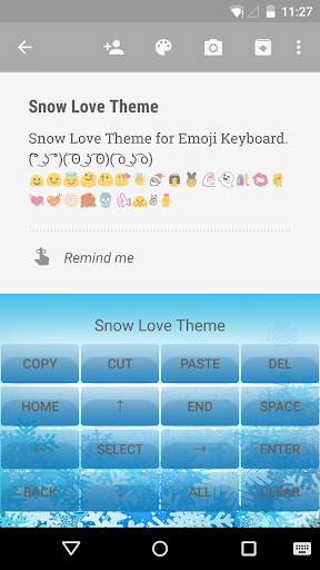 Snow Love Emoji Keyboard Theme screenshot 3