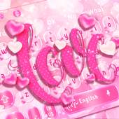Glitter Pink Love Heart Keyboard Theme 10001001