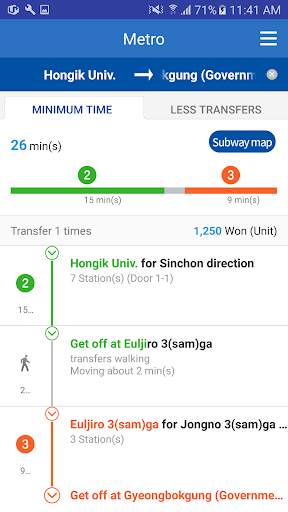 Korea Subway Bus screenshot 4