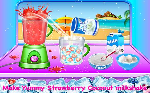 Coconut Milkshake Maker - Beach Party Cooking Game screenshot 7