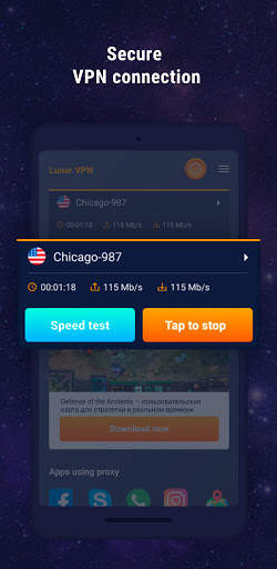 Lunar VPN free: unlimited proxy, secure connection screenshot 2
