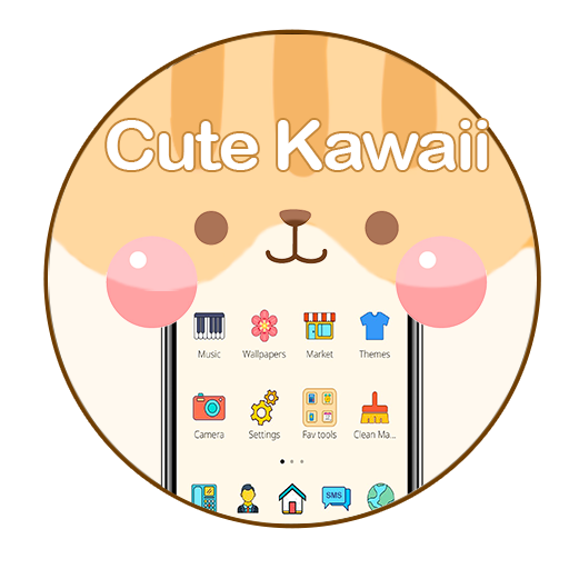 Cute Kawaii Molang Face Theme icon