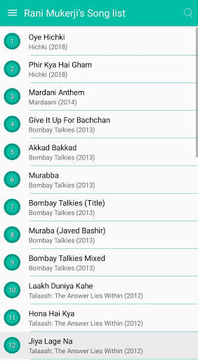 Rani Mukherjee Songs Lyrics screenshot 2