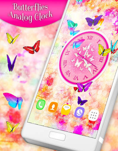 Butterfly Analog Clock 🦋 HD Live Wallpaper screenshot 5