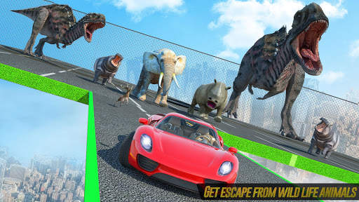 Dinosaur Car Chase Ramp Stunts screenshot 3