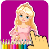 Princess coloring book icon