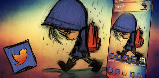Sad Boy Sketch Launcher Theme screenshot 8