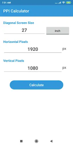 PPI Calc - DPI Calculator screenshot 1