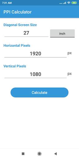 PPI Calc - DPI Calculator screenshot 1