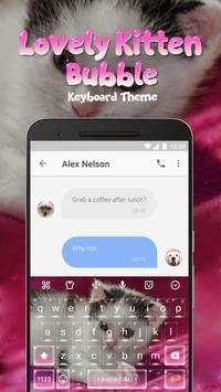 Lovely Kitten Bubble Keyboard Theme for Snapchat screenshot 2