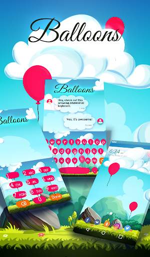 Balloons Animated Keyboard + Live Wallpaper स्क्रीनशॉट 1