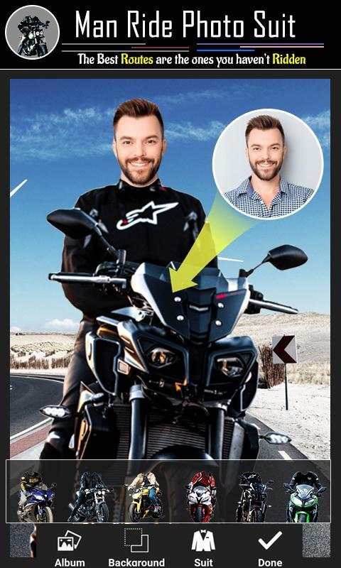 Man Bike Rider Photo Suit 2019 screenshot 3