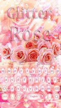 Glitter Roses Keyboard Theme Pink Rose screenshot 2
