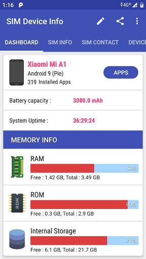 SIM Device Info screenshot 1