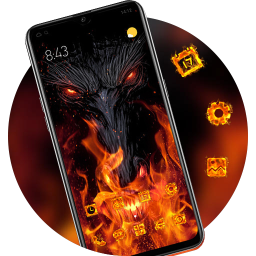 Burning Tree Warcraft dragon launcher theme أيقونة