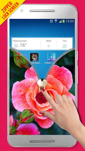 Pink Rose Zipper Lock Screen скриншот 4