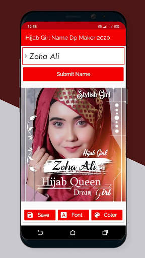 Hijab Girl Name Dp Maker 2021 स्क्रीनशॉट 5