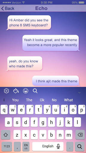 SMS Theme for Phone 8 screenshot 4