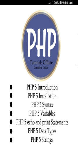 PHP Tutorials Offline screenshot 1