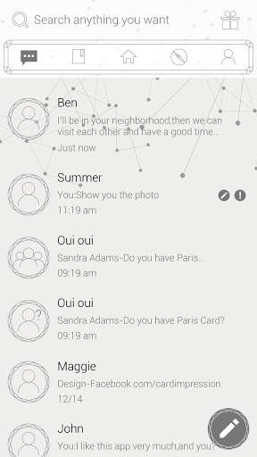 GO SMS PRO SIMPLE LINE THEME screenshot 2