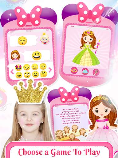 Pink Little Talking Princess Baby Phone Kids Game screenshot 5