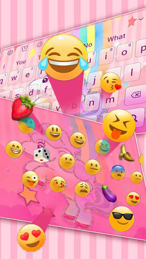 Pink Cute Glitter Unicorn Keyboard screenshot 3
