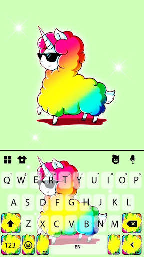 Cool Colorful Unicorn Keyboard Theme screenshot 5