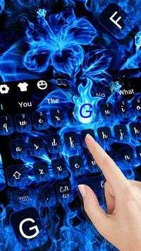 Blue Ice Fire Flower Keyboard скриншот 2