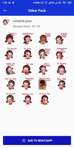 sticker jowo terbaru - Whatsapp Sticker funny screenshot 4