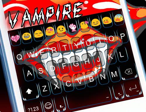 Vampire Emoji Keyboard Theme screenshot 5