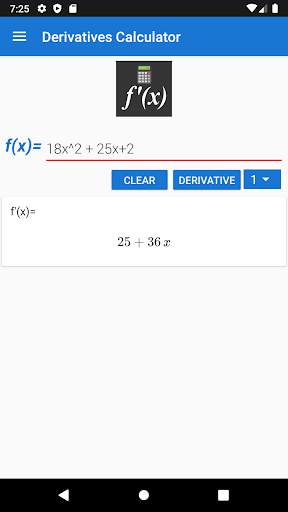 Derivatives Calculator screenshot 1