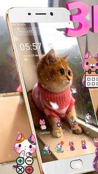3D Cute Cat Live Launcher Theme🐱 screenshot 1